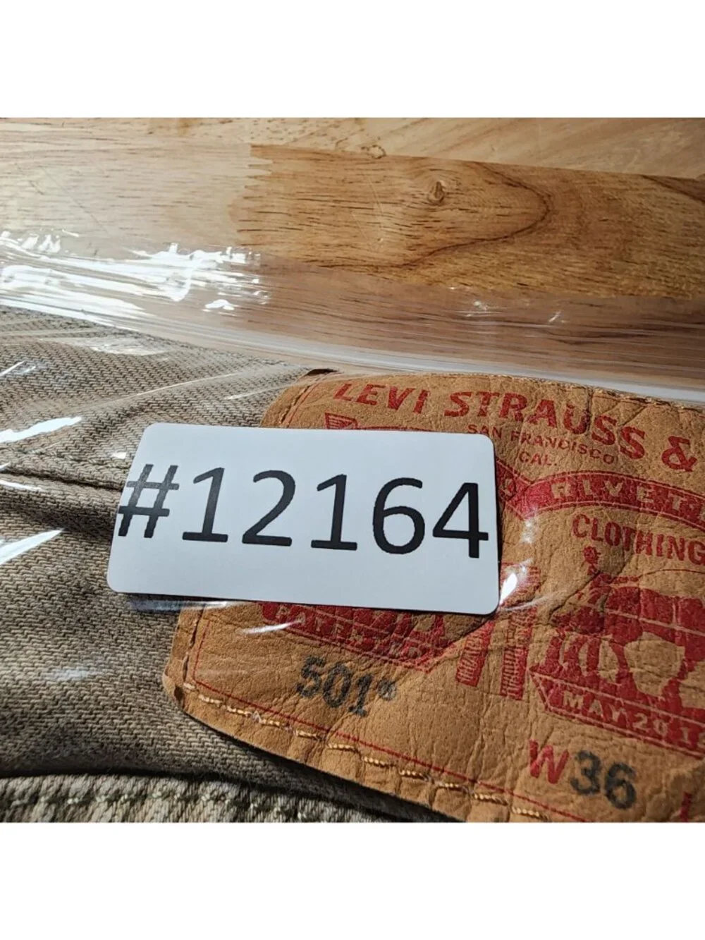 Levi's Jeans Mens 36x34 501 Tan Denim Button Fly Classic Straight Leg